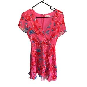Pink Lilly Women’s Pink Floral Summer Dress Size Small